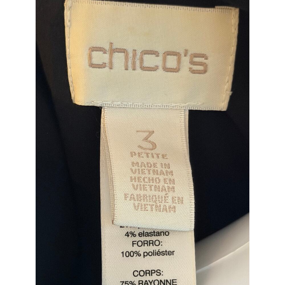 Chico’s Black Double Breasted Blazer Jacket Gold Buttons Petite 3 - Picture 2 of 6